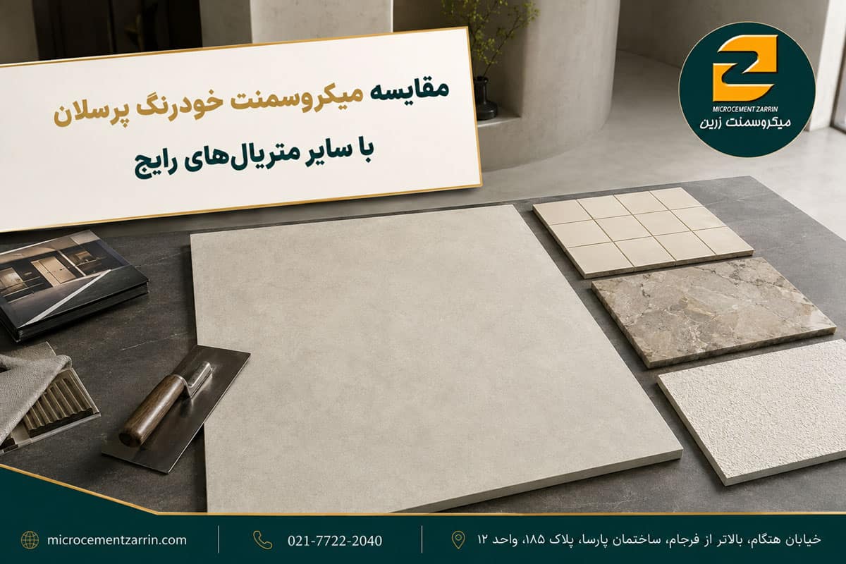 مقایسه میکروسمنت خودرنگ پرسلان با سایر متریالهای رایج
